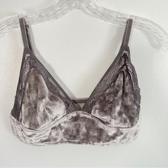 Soma Limited Edition Velvet Illusion Silver Bralette Small Wireless - Picture 3 of 6
